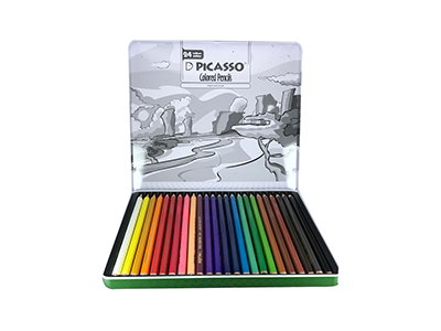 مداد رنگی 24 رنگ تخت فلزی پیکاسو